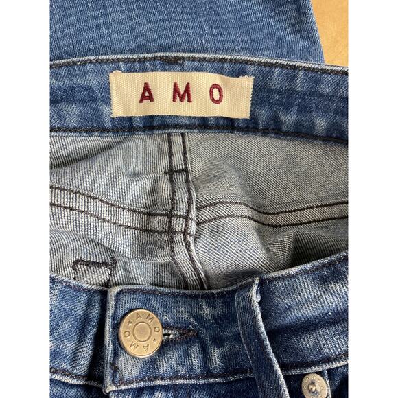 AMO Stix Crop Jeans Size 28 in Night Owl w/Destroy Wash Ankle Length Stretch - Picture 5 of 6